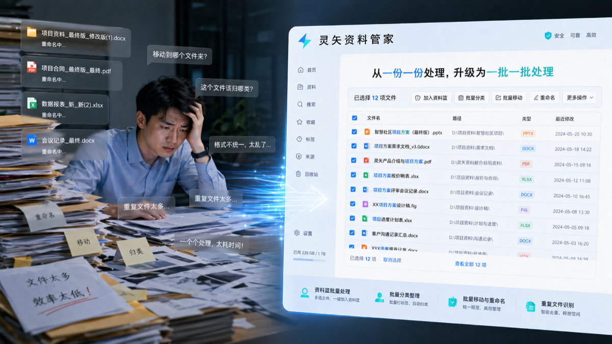 灵矢资料管理助手批量处理界面